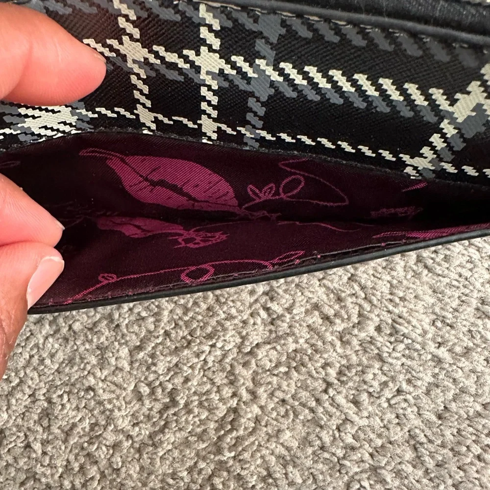 Betsey‎ Johnson Black and White Plaid Clutch Wallet